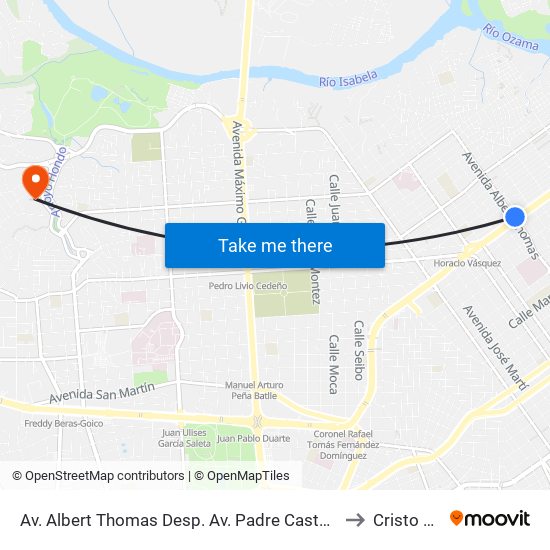 Av. Albert Thomas Desp. Av. Padre Castellanos to Cristo Rey map