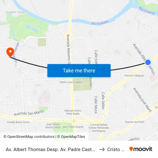 Av. Albert Thomas Desp. Av. Padre Castellanos to Cristo Rey map