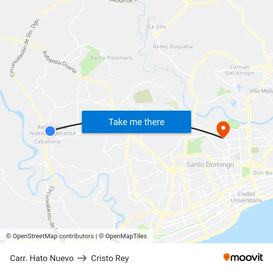 Carr. Hato Nuevo to Cristo Rey map