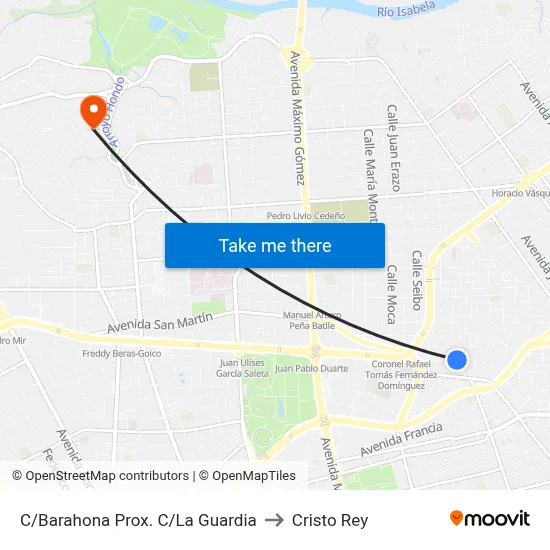 C/Barahona Prox. C/La Guardia to Cristo Rey map