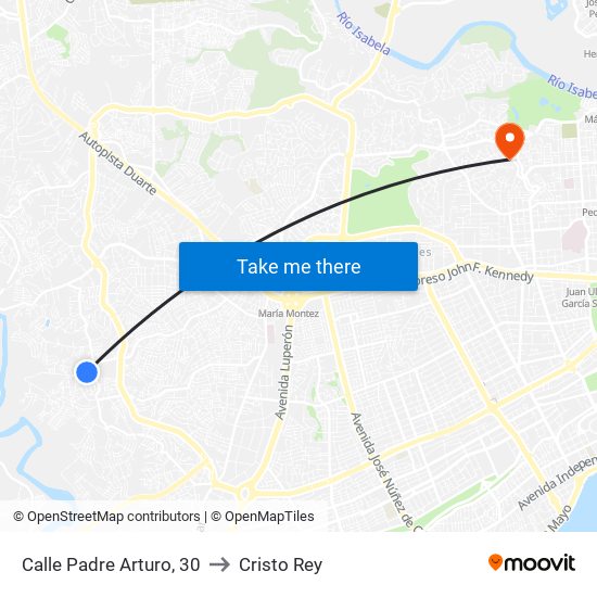 Calle Padre Arturo, 30 to Cristo Rey map