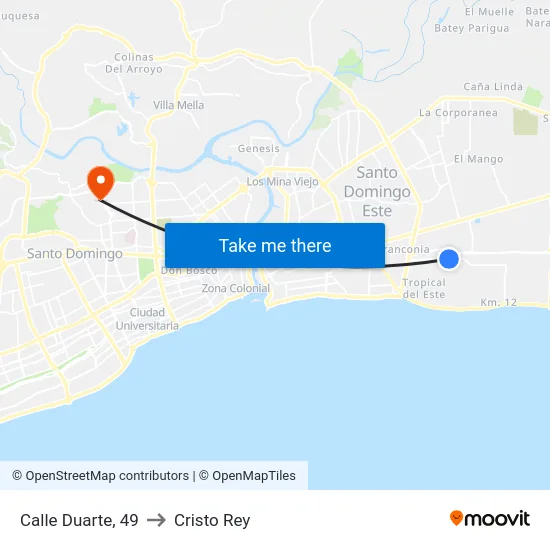 Calle Duarte, 49 to Cristo Rey map