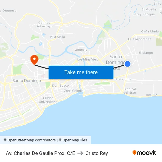 Av. Charles De Gaulle Prox. C/E to Cristo Rey map