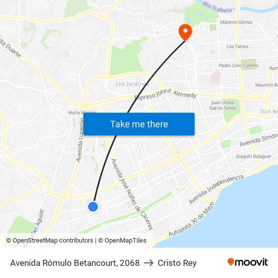 Avenida Rómulo Betancourt, 2068 to Cristo Rey map