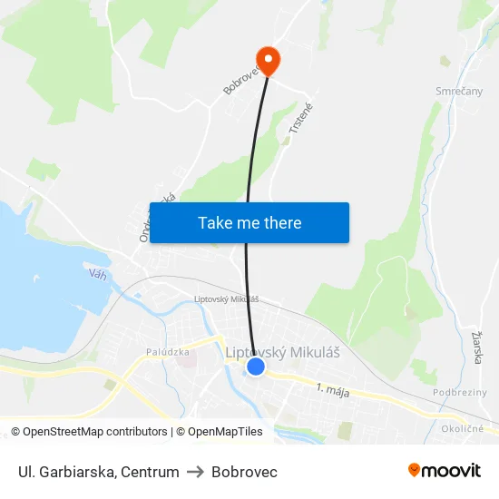 Ul. Garbiarska, Centrum to Bobrovec map