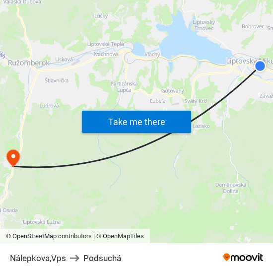 Nálepkova,Vps to Podsuchá map