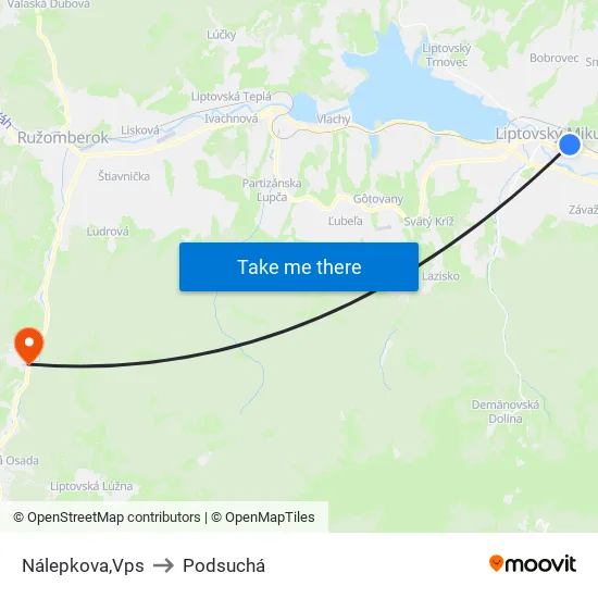 Nálepkova,Vps to Podsuchá map