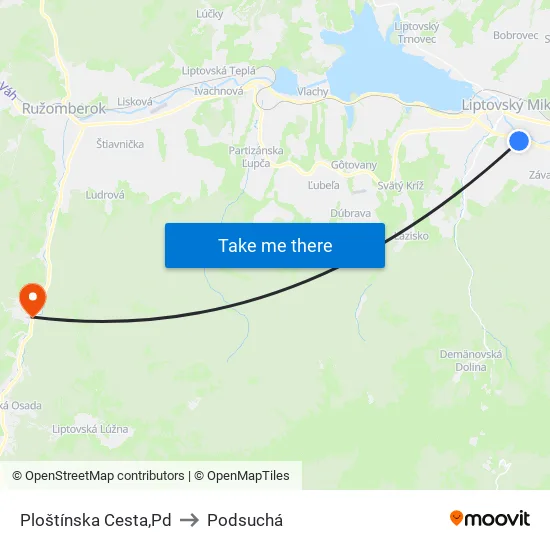 Ploštínska Cesta,Pd to Podsuchá map