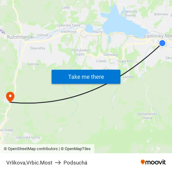 Vrlíkova,Vrbic.Most to Podsuchá map