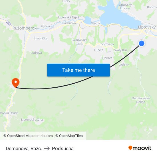 Demänová, Rázc. to Podsuchá map