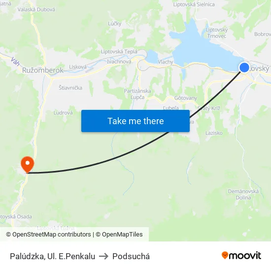 Palúdzka, Ul. E.Penkalu to Podsuchá map