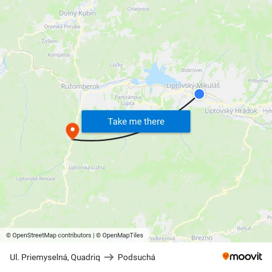 Ul. Priemyselná, Quadriq to Podsuchá map