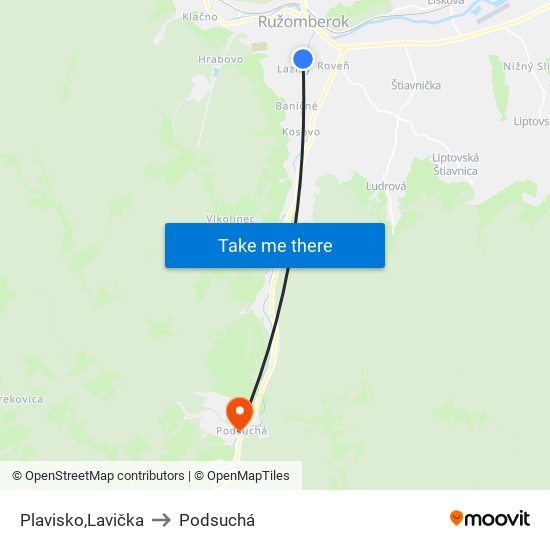 Plavisko,Lavička to Podsuchá map