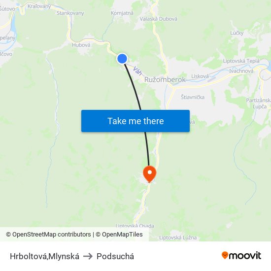 Hrboltová,Mlynská to Podsuchá map