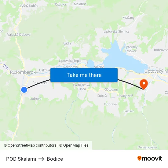 POD Skalami to Bodice map