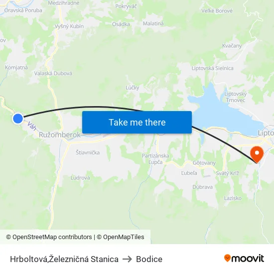 Hrboltová,Železničná Stanica to Bodice map