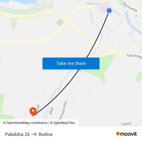 Palúdzka, Zš to Bodice map