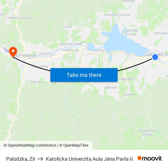 Palúdzka, Zš to Katolícka Univerzita Aula Jána Pavla Ii. map