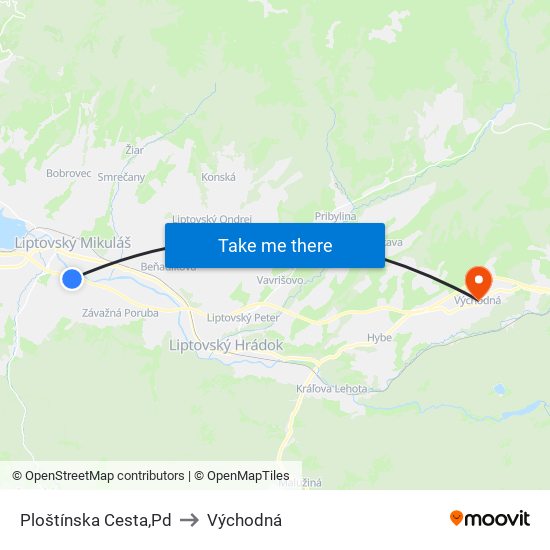 Ploštínska Cesta,Pd to Východná map