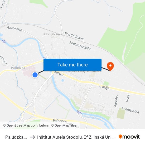 Palúdzka, Zš to Inštitút Aurela Stodolu, Ef Žilinská Univerzita map