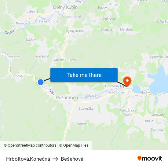 Hrboltová,Konečná to Bešeňová map