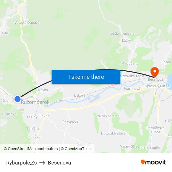 Rybárpole,Zš to Bešeňová map