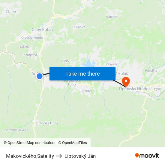 Makovického,Satelity to Liptovský Ján map