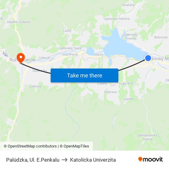 Palúdzka, Ul. E.Penkalu to Katolícka Univerzita map