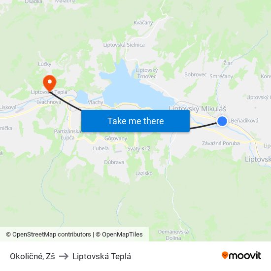 Okoličné, Zš to Liptovská Teplá map