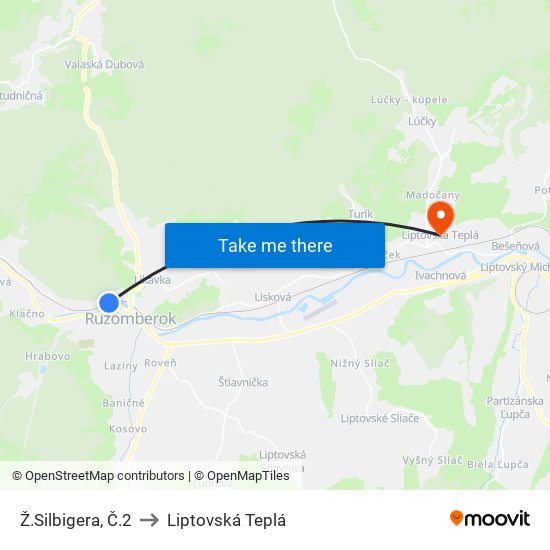 Ž.Silbigera, Č.2 to Liptovská Teplá map