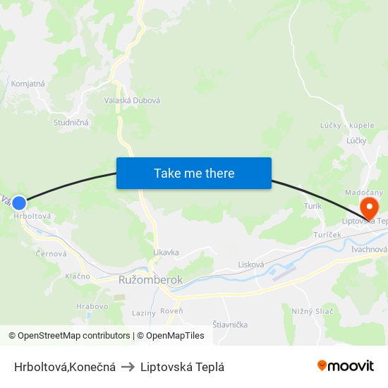 Hrboltová,Konečná to Liptovská Teplá map