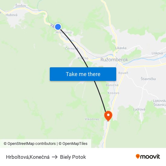 Hrboltová,Konečná to Biely Potok map