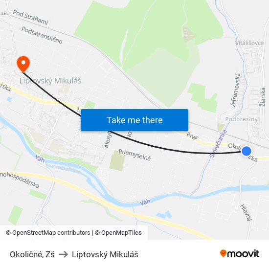 Okoličné, Zš to Liptovský Mikuláš map