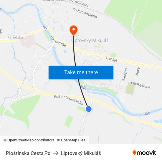 Ploštínska Cesta,Pd to Liptovský Mikuláš map