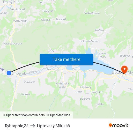 Rybárpole,Zš to Liptovský Mikuláš map