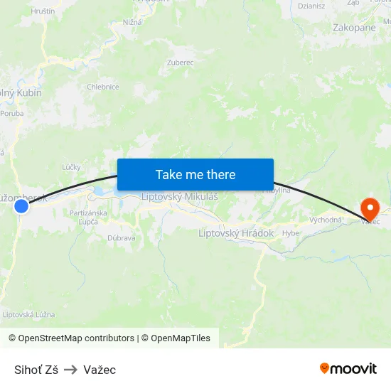 Sihoť Zš to Važec map