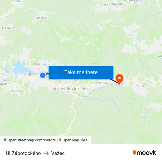 Ul.Zápotockého to Važec map