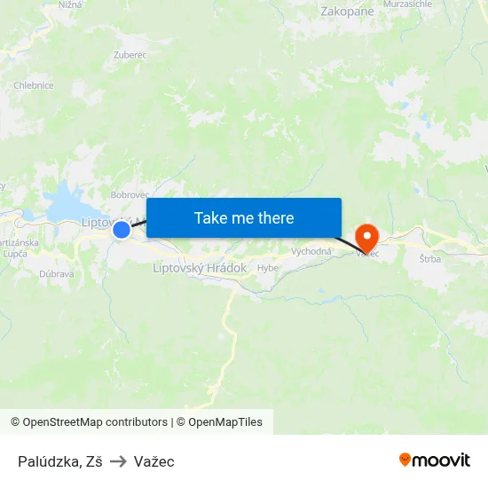 Palúdzka, Zš to Važec map