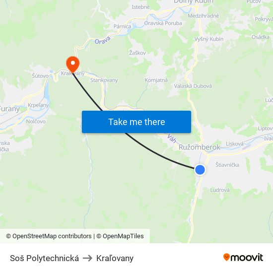 Soš Polytechnická to Kraľovany map