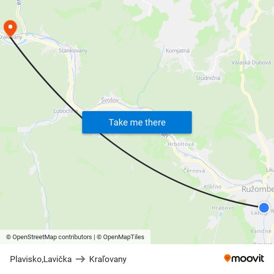 Plavisko,Lavička to Kraľovany map