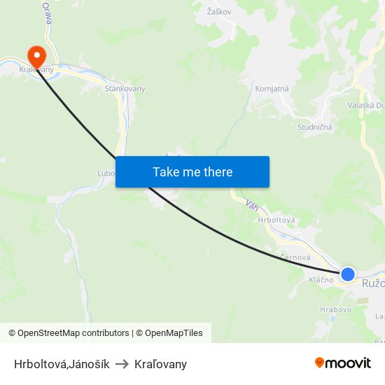 Hrboltová,Jánošík to Kraľovany map