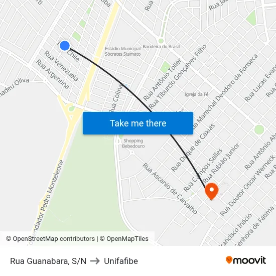 Rua Guanabara, S/N to Unifafibe map