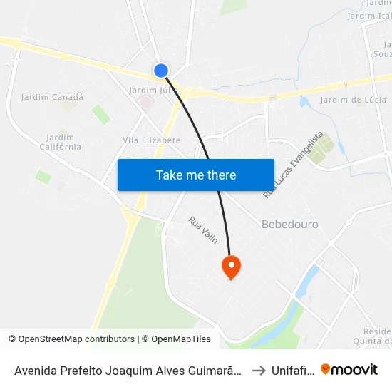 Avenida Prefeito Joaquim Alves Guimarães, S/N to Unifafibe map