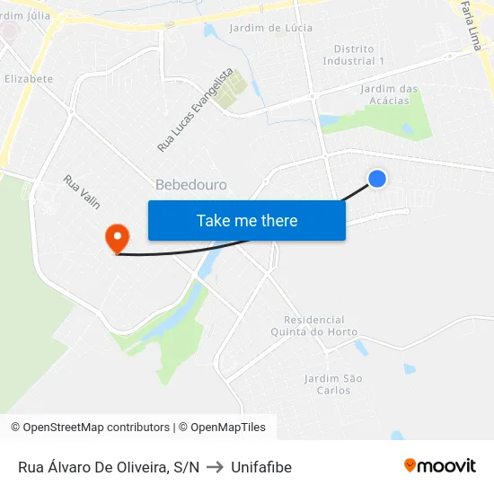 Rua Álvaro De Oliveira, S/N to Unifafibe map