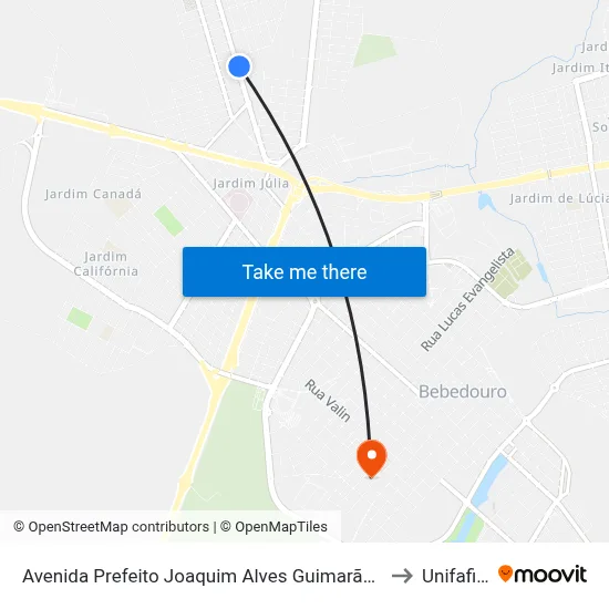 Avenida Prefeito Joaquim Alves Guimarães, S/N to Unifafibe map