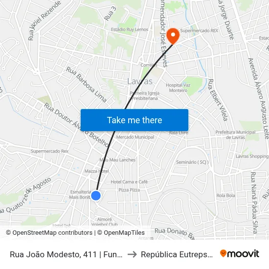 Rua João Modesto, 411 | Funerária to República Eutrepsemia map