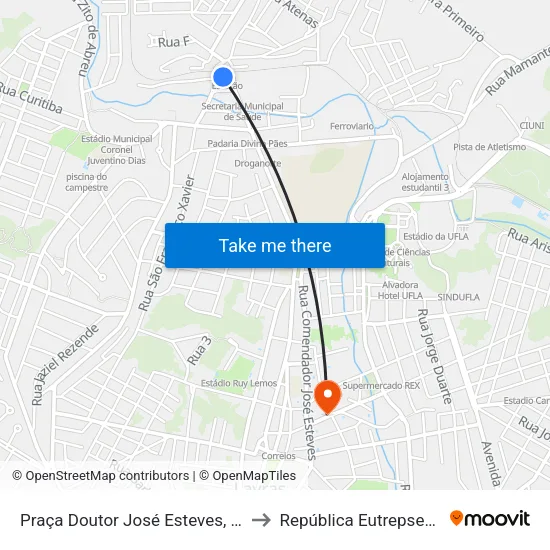Praça Doutor José Esteves, 156 to República Eutrepsemia map