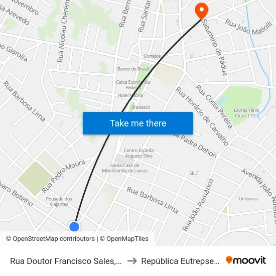 Rua Doutor Francisco Sales, 446 to República Eutrepsemia map