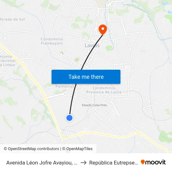 Avenida Léon Jofre Avayiou, 1127 to República Eutrepsemia map