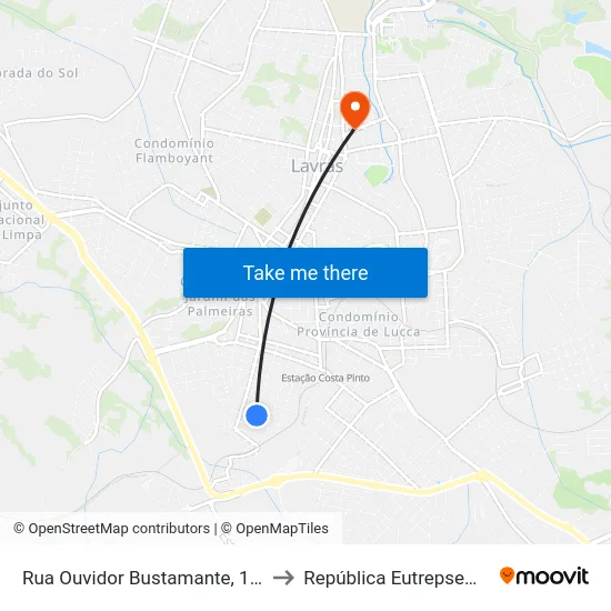 Rua Ouvidor Bustamante, 179 to República Eutrepsemia map